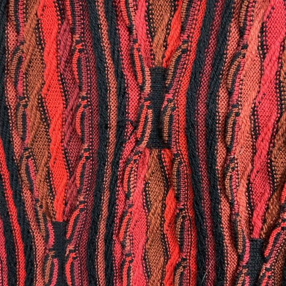 Vintage Purely Australian Mens Wool 3D Knit Full Zip Cardigan XXL Orange 90s - Picture 9 of 11